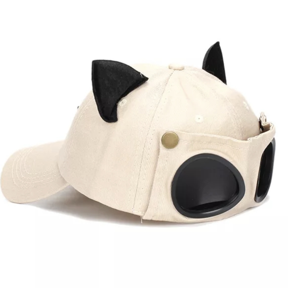 Unisex New Adult Cute Cat Ears Baseball Caps Fashion Pilot Caps Peak Hat - Picture 2 of 4